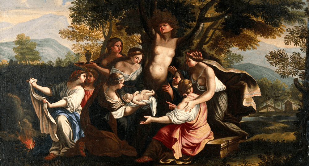 The_birth_of_Adonis_and_the_transformation_of_Myrrha._Oil_pa_Wellcome_V0017239.png